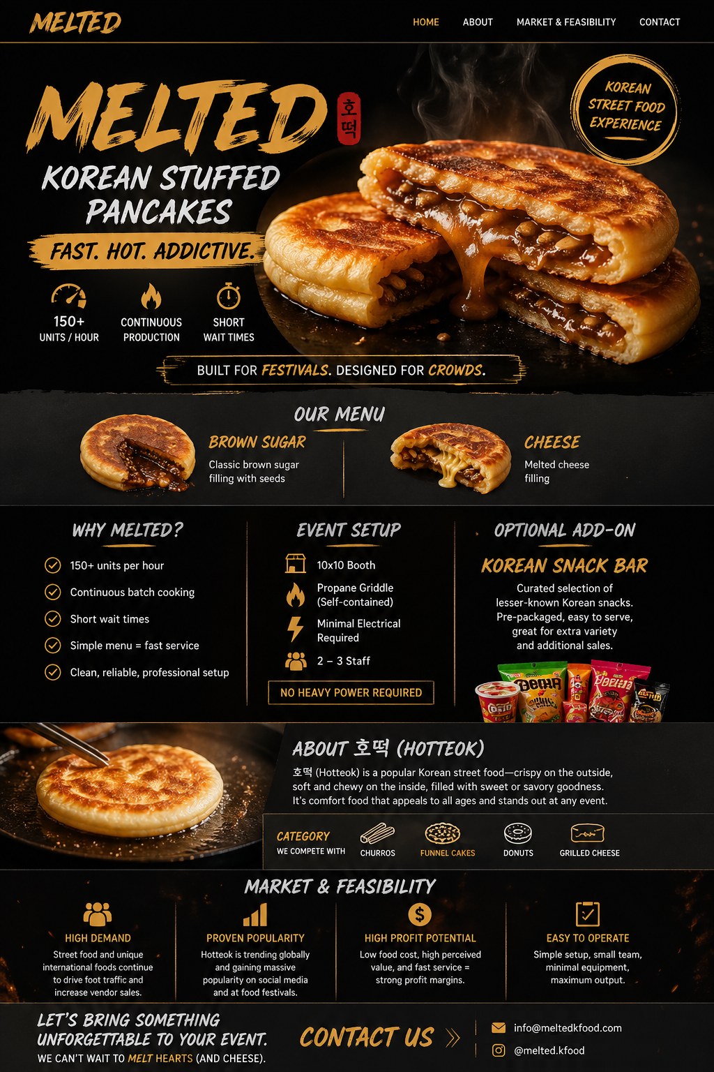 Melted Korean Stuffed Pancakes — festival vendor poster